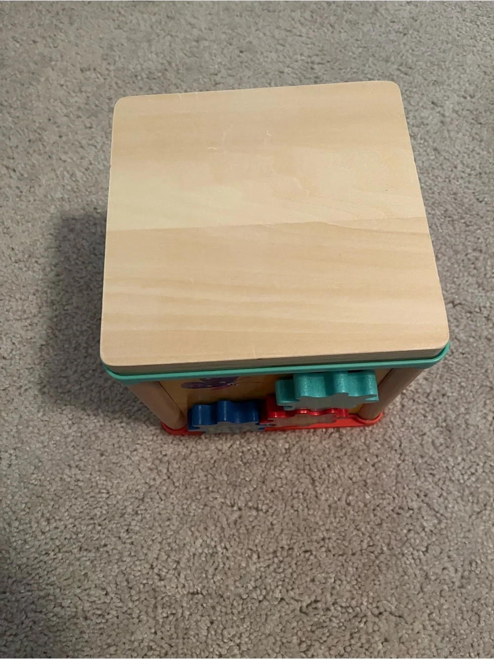 Wooden Activity Cube with Yellow Bead Maze - Kids Toys